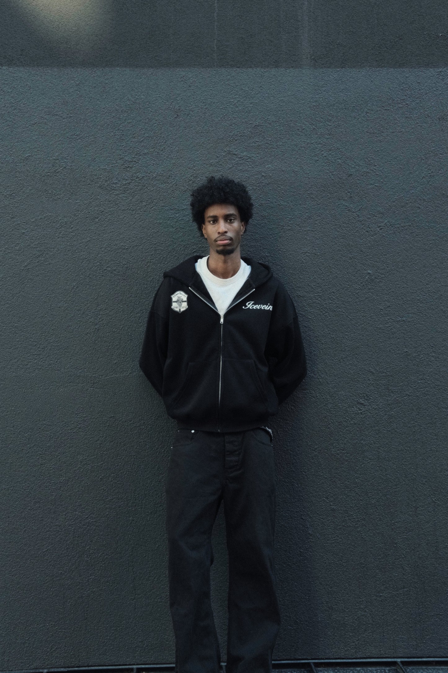 Oversized Badge Zipup Hoodie