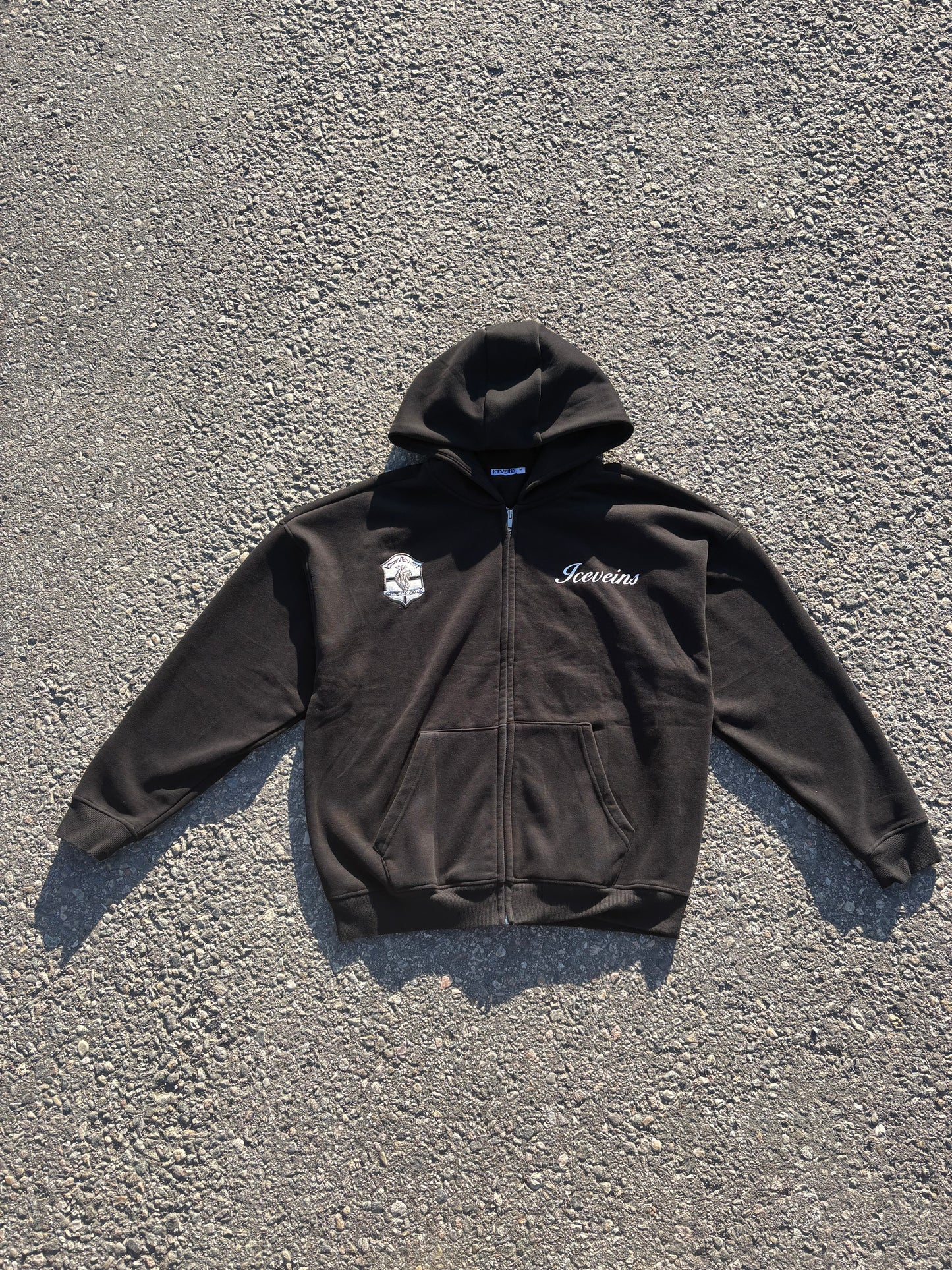 Oversized Badge Zipup Hoodie