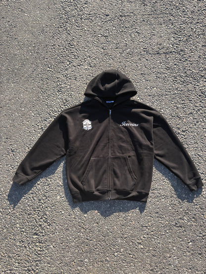 Oversized Badge Zipup Hoodie